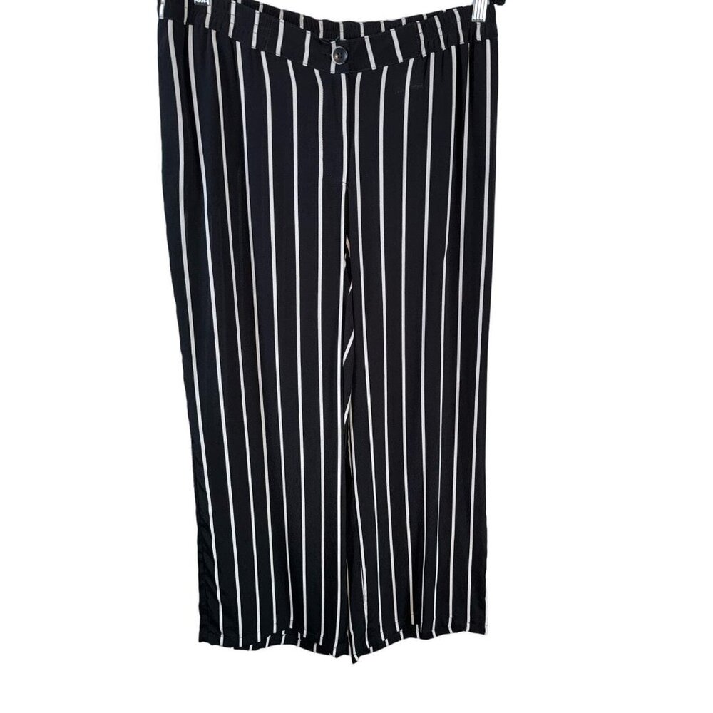 Jane & John Office Siren Corpcore 16 Black/White Pin Stripe Wide Leg  Pants